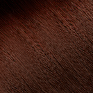 Славянские волосы в срезе окрашенные № 33, рыже-каштановый махагон